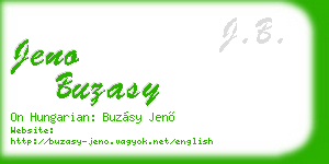 jeno buzasy business card