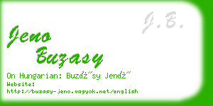jeno buzasy business card